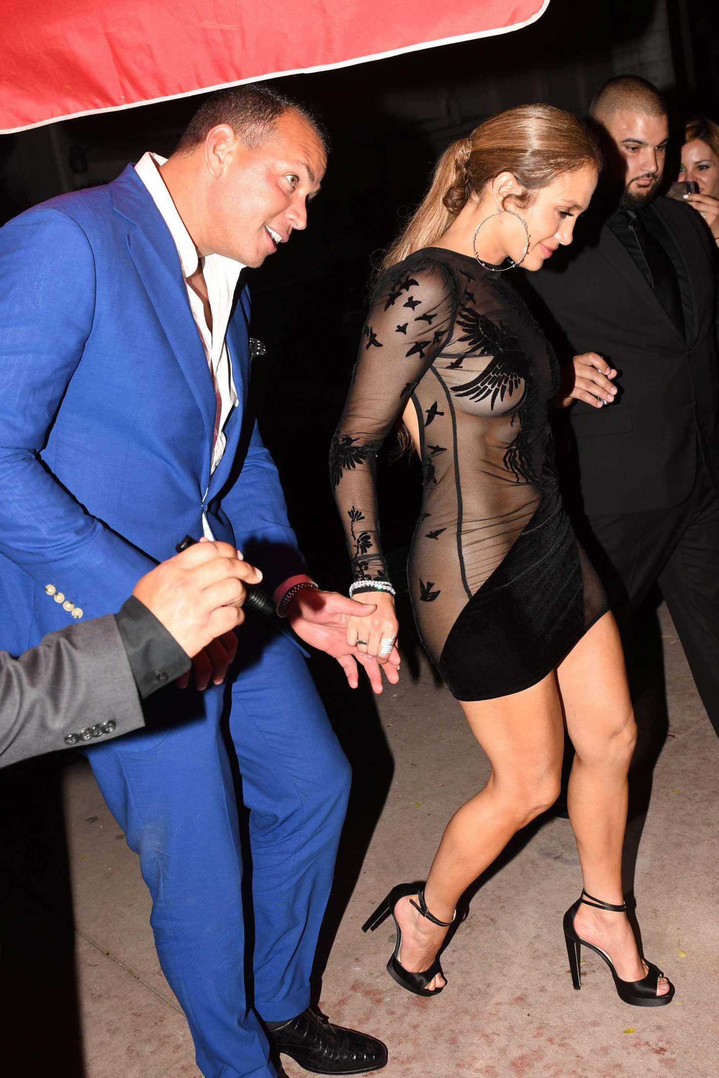 0ac1a Jennifer Lopez Leggy 620 1 - Jennifer Lopez Leggy in Short See-Through Dress at Her Birthday Party in Miami