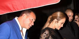 Jennifer Lopez Leggy in Short See-Through Dress at Her Birthday Party in Miami