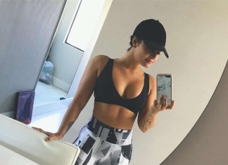 Demi Lovato in a Sports Bra at Instagram